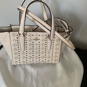 Coach flower studded small tote/crossbody